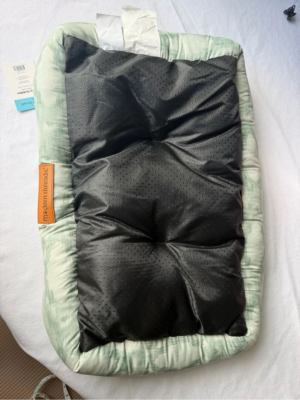 Boppy Sage Green Plush Pet Bed with Bolstered Sides